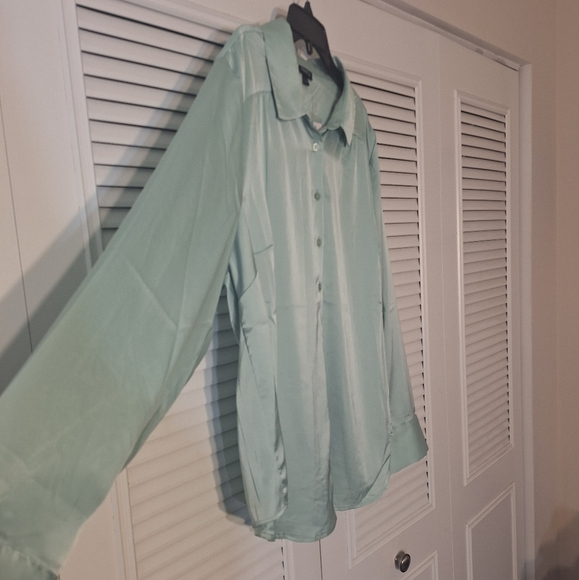 NWT Torrid Madison Satin Button-Up Long Sleeve Shirt Size 1X 14-16 - Picture 6 of 9